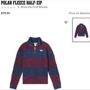 Striped Fleece Half-zip